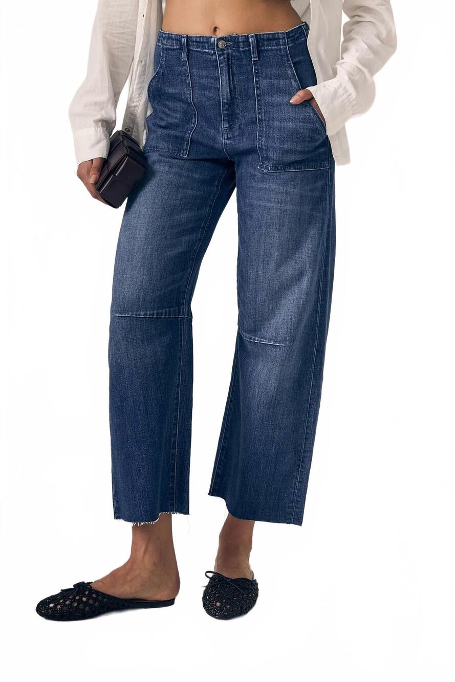 NEW LE JEAN utility soft barrel jeans in london calling